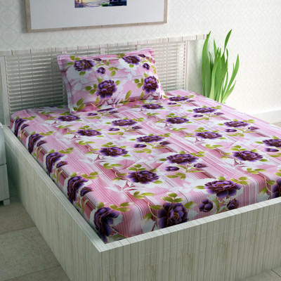 

Divine Casa 104 TC Cotton Single Floral Bedsheet(Pack of 1, Multicolor)