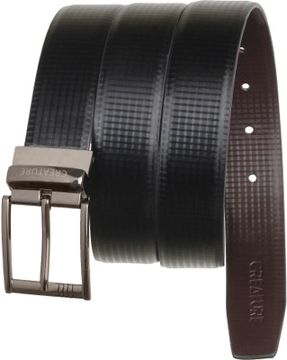 

Creature Men Formal Black Artificial Leather Reversible Belt