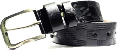 

LAER Men & Women Formal Black Genuine Leather Belt