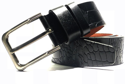 

LAER Men & Women Formal Black Genuine Leather Belt