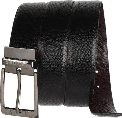 

Creature Men Casual Black Artificial Leather Reversible Belt
