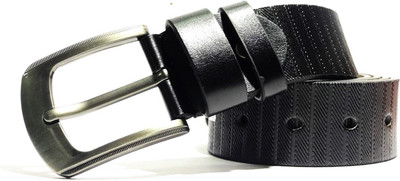 

LAER Men & Women Formal Black Genuine Leather Belt