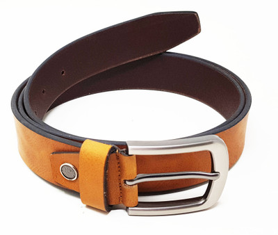 

Wildmount Men Yellow Genuine Leather Belt, Yello