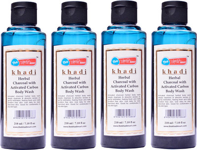

Khadi Mart Charcoal with Activated Carbon Body Wash - (Pack of 4) - 840 mL(840 ml, Pack of 4)