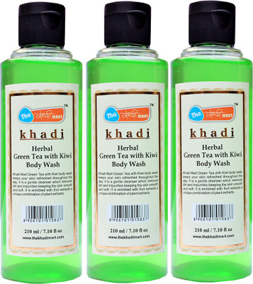 

Khadi Mart Green Tea Kiwi Body Wash - (Pack of 3) - 630 mL(630 ml, Pack of 3)