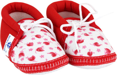 

Neska Moda Floral 0 To 12 Month Baby Booties(Toe to Heel Length - 12 cm Red)