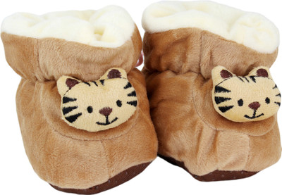 

Neska Moda 0 To 12 Month Baby Booties(Toe to Heel Length - 12 cm Brown)