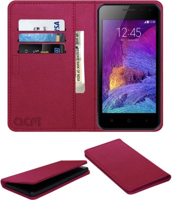 ACM Flip Cover for Adcom Kitkat A47(Pink, Cases with Holder, Pack of: 1)