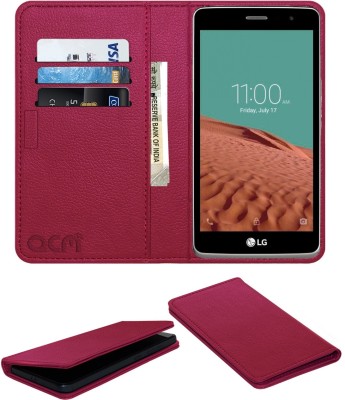 ACM Flip Cover for Lg Max X160(Pink, Cases with Holder, Pack of: 1)
