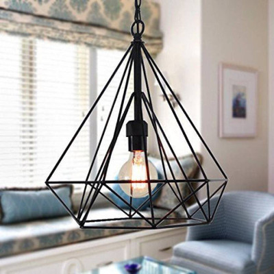 PR Prashant Diamond Pendant Lamp Ceiling Lamp(Black)