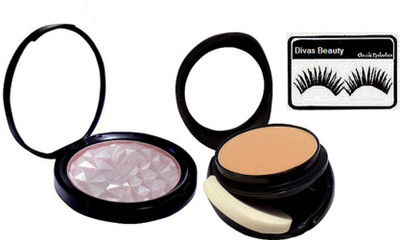 

Divas Beauty Eyelashes, Mac Two Way Compact, Fit Powder Illuminator(Set of 3)