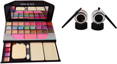 

Sah&Shi Music Flower Gel Eyeliner with soft Brushes And TYA Makeup Kit 6155(Set of 2)