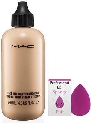 

professional kit sponge puff & mac face and body liquid foundation(Set of 2)