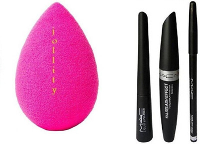 

jollity Blender Puff And MAC 3 in One Eyeliner & Pencil & Mascara(Set of 2)