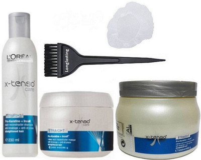 

Longlasting hair brush & L'Oreal Professionnel paris X Tenso Care Shampoo with Conditioner And spa Shower Cap(Set of 5)