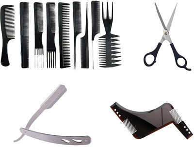 

RAAYA Set Of Hair Accessory, Razor, Scissors, Comb Set For Men(Set of 12)