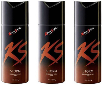

KamaSutra STORM Body Spray - For Men(450 ml, Pack of 3)