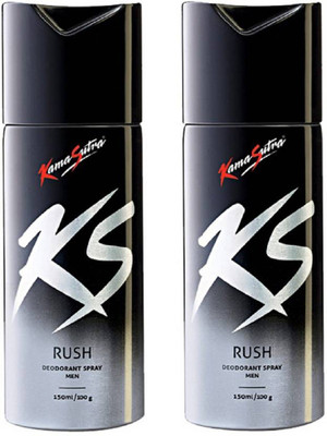 

KamaSutra RUSH Body Spray - For Men(300 ml, Pack of 2)