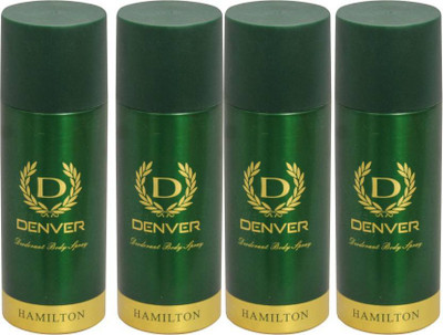 

Denver 4 Hamilton Deodorant Spray - For Men(660 ml, Pack of 4)