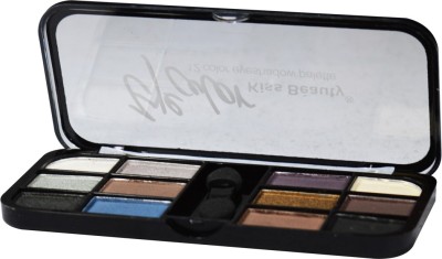 Kiss Beauty Eye Color 12Color Eyeshadow Palette Shade-B02 Pack of 1 15 g(Multicolor)