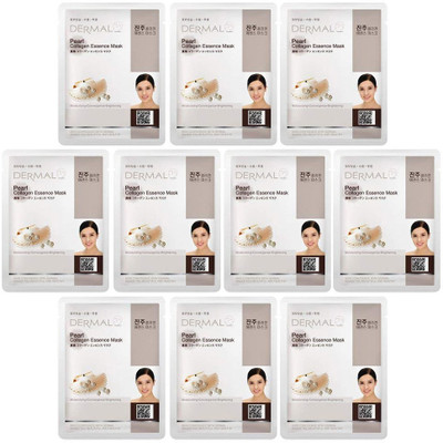 

DERMAL Pearl Collagen Essence Facial Mask Sheet 23g Pack of 10(23 g)