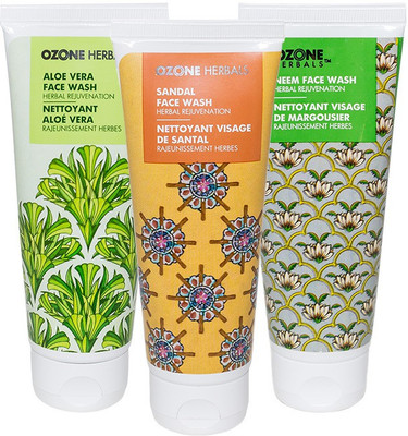 

Ozone Herbal Face Wash Pack of Aloe Vera, Sandal & Neem ( 100ml x 3)) Face Wash(300 ml)