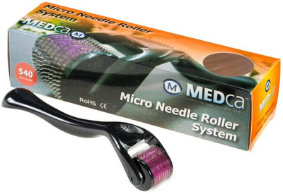 

Medca (540 Needles) Derma Micro Needle Roller Black Titanium for Scar, Cellulite Treatment, Stretch Mark Removal, Anti Aging, Repair Acne Scarring, Wrinkle Reduction, Hair Loss Treatments, Boost Topically Applied Skincare Products (More Effective Than Reg