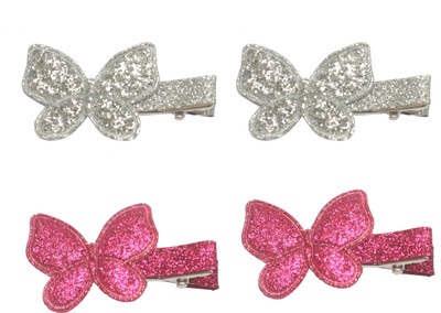 

Stol'n Set of Dark Pink and Silver Shiny Butterfly Clip :Dark Pink and Silver Hair Accessory Set(Multicolor)