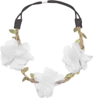 

Stol'n Elastic White Flower White Tiara Hairband: White Hair Band(White)