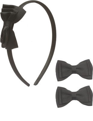 

Stol'n Black Bow Hairband and Hairclip Combo :Black Hair Accessory Set(Black)