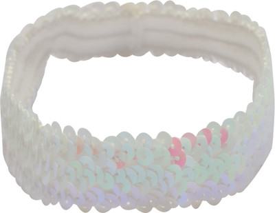 

Stol'n Set of Silver and White Sequence Elastic Hairband: Silver and White Hair Band(Silver, White)