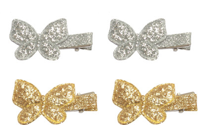 

Stol'n Set of Gold and Silver Shiny Butterfly Clip :Gold and Silver Hair Accessory Set(Multicolor)