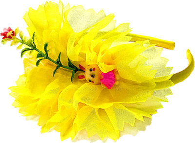 

Proplady Princess Collection Floral Cutwork Wide Hair Band, Head Band(Yellow)
