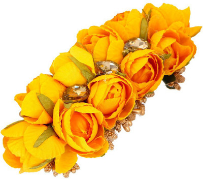 

RT Yellow Rose Hair Clip and Pin Brooch For Women & girls Making Juda Hair Clip(Yellow)