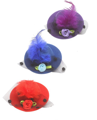 

Stol'n Set of Purple, Blue and Red Hat Clip :Purple, Blue and Red Hair Accessory Set(Multicolor)
