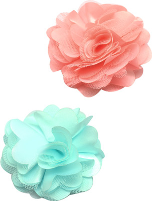 

Stol'n Set of Teal Green and Peach Flower Clip :Teal Green and Peach Hair Accessory Set(Multicolor)
