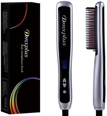 

Dmxplus Electric Hair Straightener Straightening Brush From Fastest Ceramic Comb Heating Styling And Safest Anti-scald Design,Adjustable Temperature Hot-hair Brush,LCD Display,Hair Care Gift (Silver)