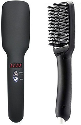

Warmoor Hair Straightener Brush Digital Display 2 in 1 PTC Heating Ionic Hair straightening Comb Anti Scald Anti Static Ceramic Heating Detangling Hair Tools, Black