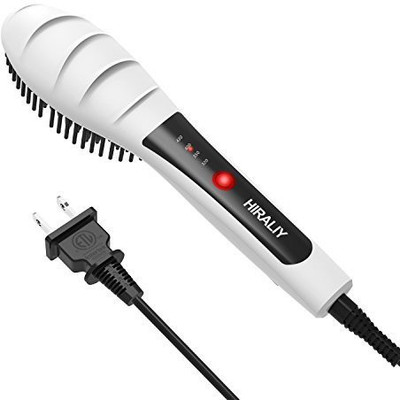 

HIRALIY Hair Straightener Brush with Professional PTC Ceramic Heating and LCD Display (White)