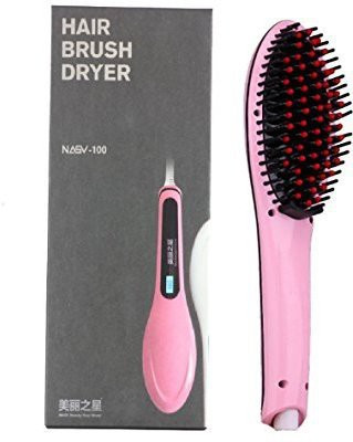

NASV Hair Straightener Brush Ceramic Heating Hair Straightening Irons brush Anti Static and Scald , Zero Damage, Ceramic Instant Magic Silky Straight Hair Styling Straighte Detangling