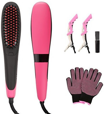 

FAMILIFE Hair Straightener Brush Anti-static Frizz-Free Temperature Lock Function