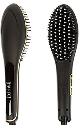 

Haute Hair Straightener Electric Straightening Brush with Burn Resistant Ceramic Bristles & LCD Temperature Display