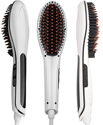 

OLIDEAR Fast Hair Straightener Straight Hair Brush Negative Ion Hair Straight Iron Perm Rods Hair Styling Tool Comb Bang Led Display Temperature (white)