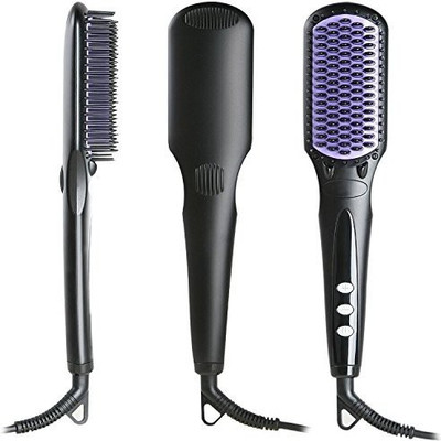 

AmoVee LCD Digital Hair Straightener Brush Ceramic Tourmaline Iron, Detangling Brush