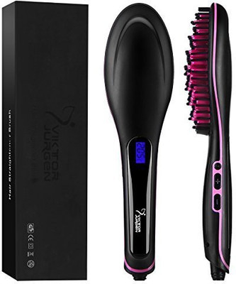 

VIKTOR JURGEN Heated Hair Straightening Brush Hair Straightener-Fast and Simply Straight Hairbrush-Professional Style Hairstyling Tool