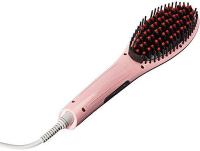 

Eqoba Hair Straightener Detangling Hair Brush Hair Straightening Irons Ceramic Aniti-Scald Comb LCD Display Pink