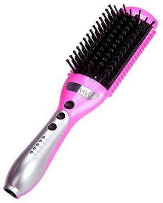 

ACEVIVI Hair Straightener, 3 in 1 Multi-Function Hair Straightening Brush LCD Temperature Control Fast Styling, Detangling Electric Straightener (Fuchsia)