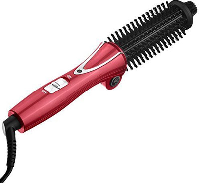 

Cooliss Hot Styling Brush, 26mm Ceramic Barrel Curling Iron Ionic Electric Round Heated Brush Foldable Curler Straightener Hair Curling Wand (Rose Red)