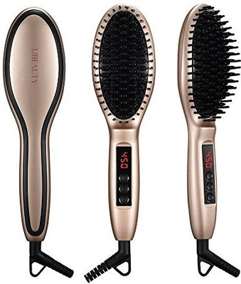

ELLESYE Hair Straightening Brush 2.0, Thermo Hair Straightener Iron Brush with Double Negative Ions Anti-scald Faster Heating Technology 110-240V Auto Shut Off Adjustable Temperature Auto Lock