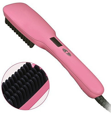 

PrettyMakeUp Hair Straightener Brush, Anion Hair Care Anti Scald Static Hair Straightening Comb with Detangling Digitial LCD Hair Brush Straightener